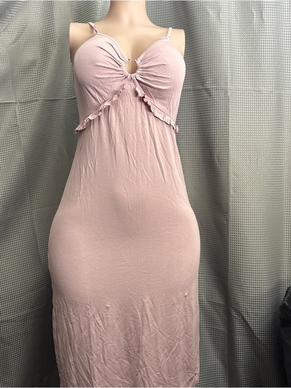 Soft Pink Ruched Slip Dress